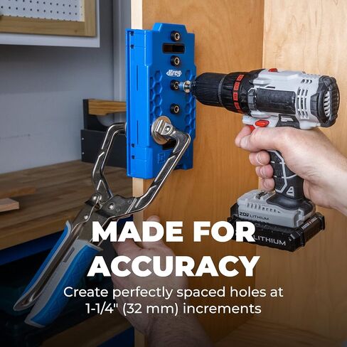 Kreg Shelf Pin Jig 1/4 Inch - Cabinet Hole Drilling Guide - Edge Aligned Precision - Adjustable Tool - KMA3225 in Kuwait