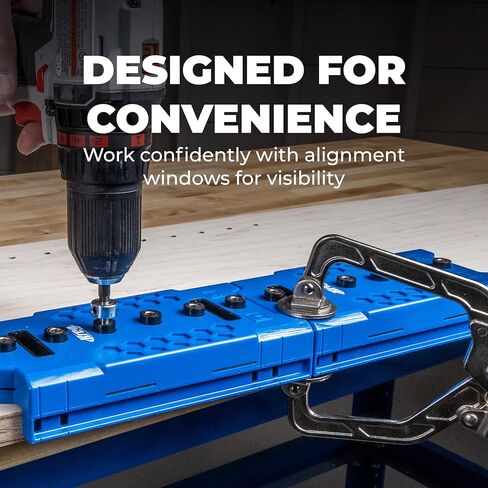 Kreg Shelf Pin Jig 1/4 Inch - Cabinet Hole Drilling Guide - Edge Aligned Precision - Adjustable Tool - KMA3225 in Kuwait