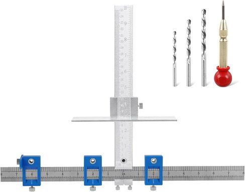 Cabinet Hardware Jig, Punch Locator Drill Guide,Wood Drilling Dowelling Guide for Installation of Handles Knobs on Doors and Drawer, Cabinet Template Tool for Handles and Pulls in Saudi Arabia