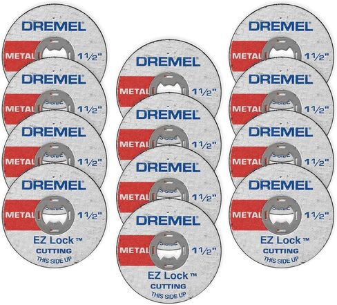 Dremel EZ456B 1 1/2-Inch EZ Lock Rotary Tool Cut-Off Wheels- Rotary Tool Cutting Accessories, Perfect for Slicing Sheet Metal and Copper Pipe, 12 Pieces | Durable Rubber Construction | Secure Disc Attachment | Easy Installation | Reliable Fit | Consistent in Kuwait