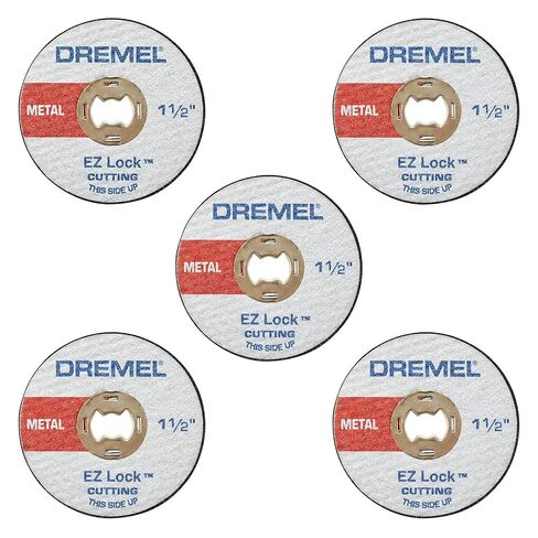 Dremel EZ456, 1 1/2-Inch (38.1 mm) Wheel Diameter, EZ - Lock™ Fiberglass Reinforced Cut-Off Wheels, Rotary Tool Cutting Disc for Metal Cutting, 5 Pieces, Medium, Red in Kuwait