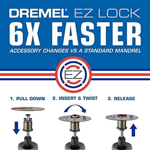 Dremel EZ456B 1 1/2-Inch EZ Lock Rotary Tool Cut-Off Wheels- Rotary Tool Cutting Accessories, Perfect for Slicing Sheet Metal and Copper Pipe, 12 Pieces | Durable Rubber Construction | Secure Disc Attachment | Easy Installation | Reliable Fit | Consistent in Kuwait