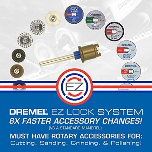 Dremel EZ456B 1 1/2-Inch EZ Lock Rotary Tool Cut-Off Wheels- Rotary Tool Cutting Accessories, Perfect for Slicing Sheet Metal and Copper Pipe, 12 Pieces | Durable Rubber Construction | Secure Disc Attachment | Easy Installation | Reliable Fit | Consistent in Kuwait