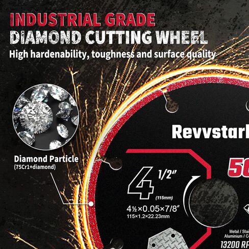4 1/2 in Cut Off Wheel Diamond Cutting Wheel for Metal 7/8" Arbor | Angle Grinder Cutting Disc for Metal with 5000+ Cuts on Rebar, Steel, Iron and INOX in Kuwait