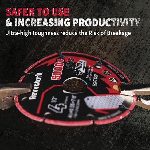 4 1/2 in Cut Off Wheel Diamond Cutting Wheel for Metal 7/8" Arbor | Angle Grinder Cutting Disc for Metal with 5000+ Cuts on Rebar, Steel, Iron and INOX in Kuwait