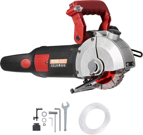 VEVOR Wall Chaser Concrete Cutter 4800W (with 5 X 5" Saw Blades Dustproof and Line Infrared Sighting) for Marble Concrete Granite and Bricks Walls in Kuwait