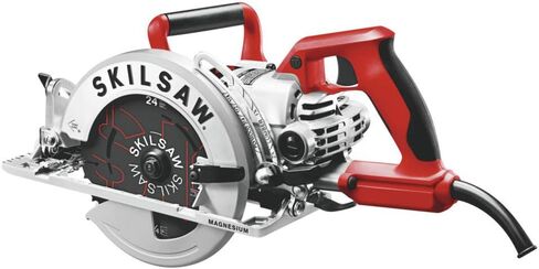SKILSAW SPT77WML-01 15-Amp 7-1/4-Inch Lightweight Worm Drive Circular Saw , Silver | 11.5 Lb Magnesium Worm-Drive, Dual-Field 15a Motor, 7-1/4 Blade, 24t Diablo Carbide Blade Included, 53 Degree Bevel in Kuwait