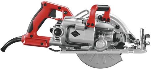 SKILSAW SPT77WML-01 15-Amp 7-1/4-Inch Lightweight Worm Drive Circular Saw , Silver | 11.5 Lb Magnesium Worm-Drive, Dual-Field 15a Motor, 7-1/4 Blade, 24t Diablo Carbide Blade Included, 53 Degree Bevel in Kuwait