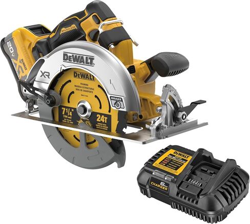 DEWALT 20V MAX XR Brushless Cordless 7-1/4 in. Circular Saw Kit with Battery and Charger (DCS590WW1) in Kuwait
