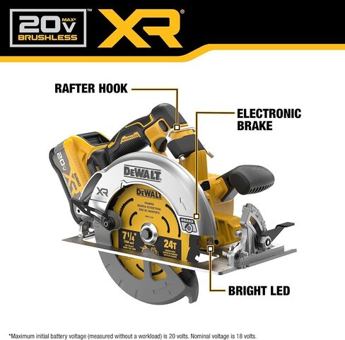 DEWALT 20V MAX XR Brushless Cordless 7-1/4 in. Circular Saw Kit with Battery and Charger (DCS590WW1) in Kuwait
