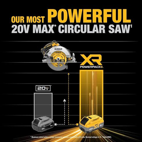 DEWALT 20V MAX XR Brushless Cordless 7-1/4 in. Circular Saw Kit with Battery and Charger (DCS590WW1) in Kuwait