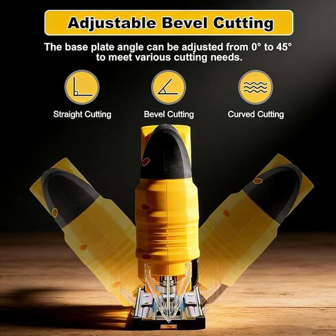 Cordless Jig Saw Compatible with Dewalt 20V Battery, Brushless Jig Saw with 6pcs Blades, 4 Orbital Sets for Wood, Plastic and Metal Cutting (Tool Only, No Battery) in Kuwait
