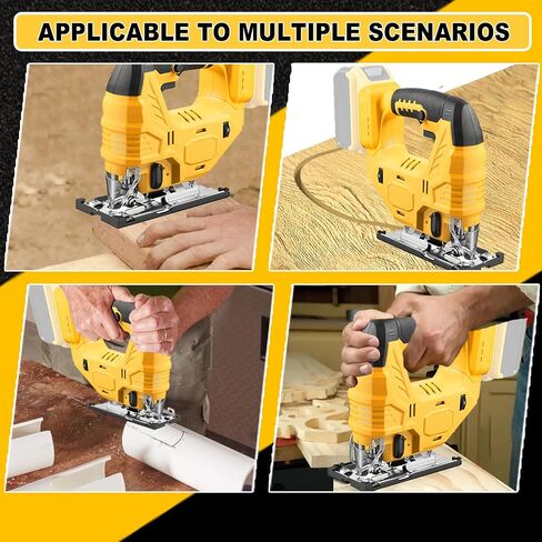 Cordless Jig Saw Compatible with Dewalt 20V Battery, Brushless Jig Saw with 6pcs Blades, 4 Orbital Sets for Wood, Plastic and Metal Cutting (Tool Only, No Battery) in Kuwait