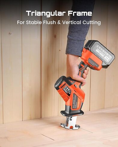Cordless Reciprocating Saw With 8 Blades – 2×4000mAh Batteries, Brushless Motor, Variable Speed 0‑3200 SPM, Tool‑Free Blade Change, Power Reciprocating Saw for PVC Wood, Metal Cutting DIY in Kuwait
