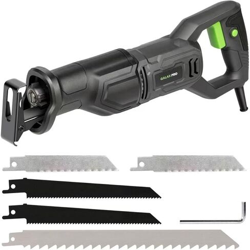 GALAX PRO 120V Reciprocating Saw, 6.0 Amp Corded Electric with 2800RPM | for DIY & Contractor Cutting Wood/Metal/PVC Pipe, Variable Speed, 1-1/8" Stroke Length, 6" Max Cut in Kuwait