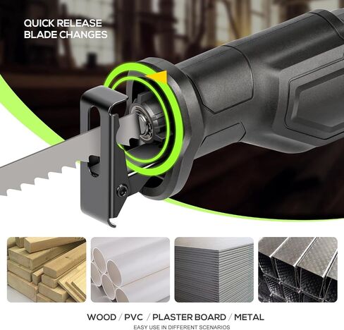 GALAX PRO 120V Reciprocating Saw, 6.0 Amp Corded Electric with 2800RPM | for DIY & Contractor Cutting Wood/Metal/PVC Pipe, Variable Speed, 1-1/8" Stroke Length, 6" Max Cut in Kuwait