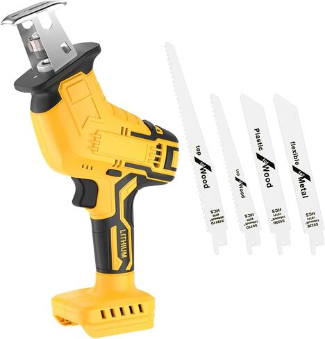 Cordless Reciprocating Saw for Dewalt 20V Battery, 150W Power Brush Reciprocating Saws, 0-3500 SPM Variable Speed, 4 Saw Blades Kit Cutting Tool for Wood Metal PVC (Battery Not Included) in Kuwait