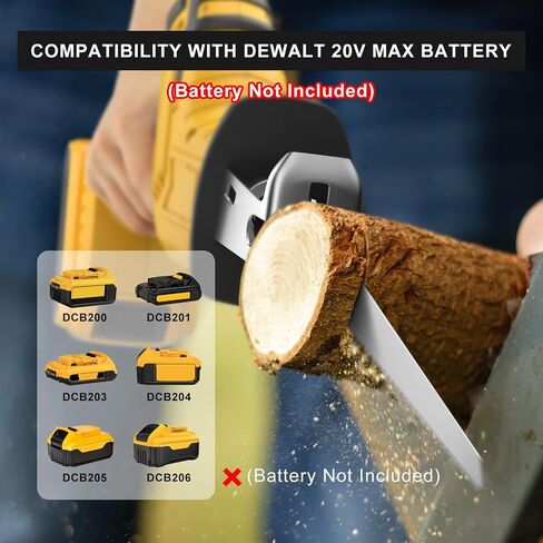Cordless Reciprocating Saw for Dewalt 20V Battery, 150W Power Brush Reciprocating Saws, 0-3500 SPM Variable Speed, 4 Saw Blades Kit Cutting Tool for Wood Metal PVC (Battery Not Included) in Kuwait