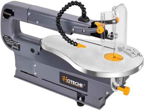 Hoteche 16-inch Power Scroll Saw for Woodworking with Large Tilting Working Table and Integrated Dust Port, Professional Woodworking Tool for Detailed Cutting, Fretwork, Crafting in Kuwait