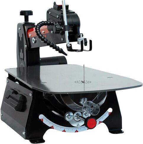 BUCKTOOL 18-Inch Scroll Saw, 1.3A Power Scroll Saws for Woodworking | 550-1600 FPM Blade Speed, Rotating Saw Arm, 15 TPI Pinned and 18 TPI Pinless Blades for Crafting, Fretwork and Bevel Cuts in Kuwait