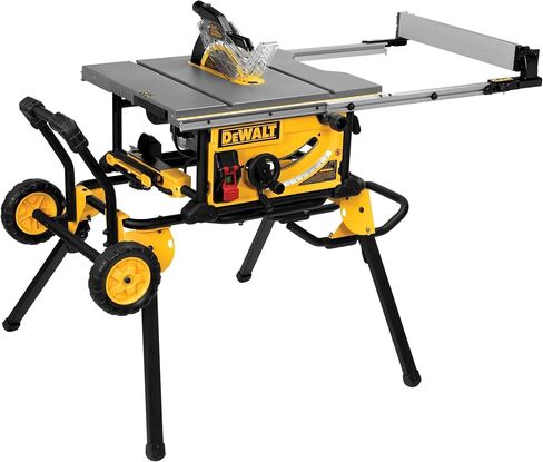 DEWALT Table Saw 10 Inch with Foldable Rolling Table Saw Stand, 15 Amp, 4800 RPM, 32-1/2-Inch Rip Capacity (DWE7491RS) in Kuwait