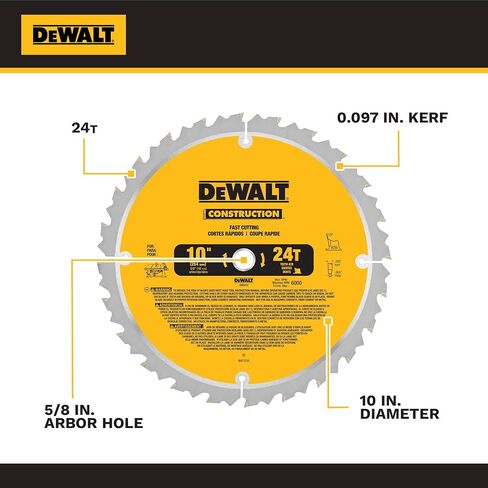DEWALT Table Saw 10 Inch with Foldable Rolling Table Saw Stand, 15 Amp, 4800 RPM, 32-1/2-Inch Rip Capacity (DWE7491RS) in Kuwait