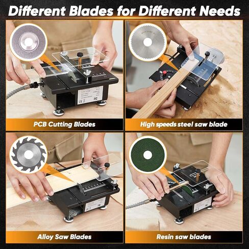 Saker Mini Table Saw,Mini Table Saws for Crafts,7 Levels Speeds & Angle Adjustable with 160+PCS Accessories,Portable Mini Desktop Multi-Functional Saw for Wood Cutting and Plastic Acrylic Cutting in Kuwait