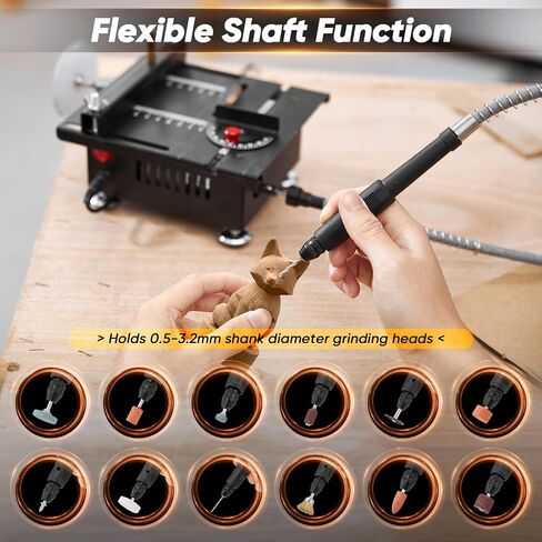 Saker Mini Table Saw,Mini Table Saws for Crafts,7 Levels Speeds & Angle Adjustable with 160+PCS Accessories,Portable Mini Desktop Multi-Functional Saw for Wood Cutting and Plastic Acrylic Cutting in Kuwait