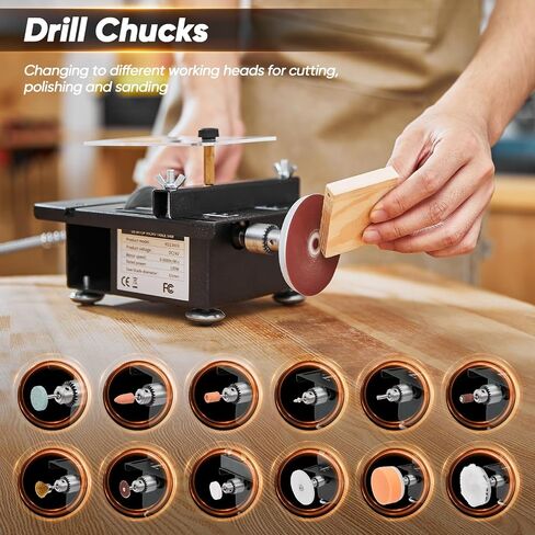 Saker Mini Table Saw,Mini Table Saws for Crafts,7 Levels Speeds & Angle Adjustable with 160+PCS Accessories,Portable Mini Desktop Multi-Functional Saw for Wood Cutting and Plastic Acrylic Cutting in Kuwait