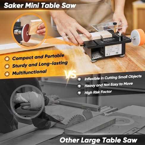 Saker Mini Table Saw,Mini Table Saws for Crafts,7 Levels Speeds & Angle Adjustable with 160+PCS Accessories,Portable Mini Desktop Multi-Functional Saw for Wood Cutting and Plastic Acrylic Cutting in Kuwait