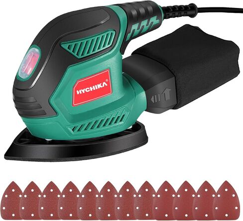 60PCS Triangular Sander Sandpaper, HYCHIKA Detail Sander Sandpaper Assorted 60/80/100/120/180/240 Grits with 6 Holes for Wood Sanding, Fit 3.92inch Qscillating Multi Tool Sander Machine in Kuwait