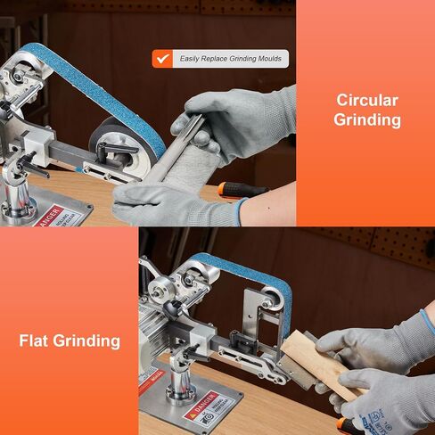 VEVOR Belt Grinder Sander, 30 x 1-Inch Variable Speed Belt Polisher with VFD, 550W Polishing Grinding Machine with 2 Grinding Moulds & 3PCS Sanding Belts for Metalworking, Knife Making in Kuwait