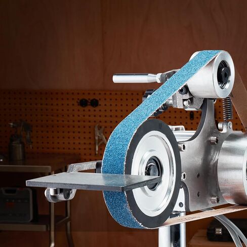 VEVOR Belt Grinder Sander, 30 x 1-Inch Variable Speed Belt Polisher with VFD, 550W Polishing Grinding Machine with 2 Grinding Moulds & 3PCS Sanding Belts for Metalworking, Knife Making in Kuwait