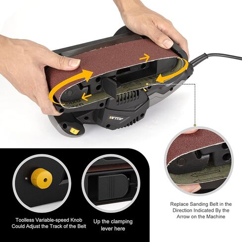 Jellas 3 × 21-Inch Belt Sander with Dust Bag, 7Amp Sander Machine with Variable-speed Control, 2 in 1 Vacuum Adapters, 10Feet (3 meters) Length Power Cord in Kuwait