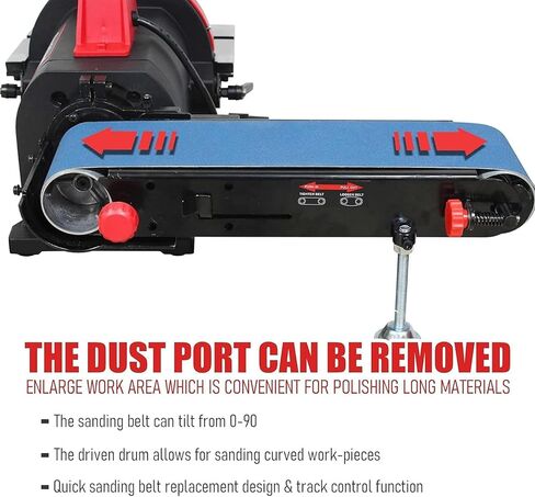 BUCKTOOL Pro 1HP Bench Belt Sander for Metal Working, 4 x 36 in Belt and 8 in Disc Sander with 1HP Direct-drive Motor, Benchtop for Metalworking, BD4801-M | Belt Disc Sander with Direct Drive,2161FPM,3450RPM,Knife Grinding Jig,Removable Dust Port,Quick Be in Kuwait