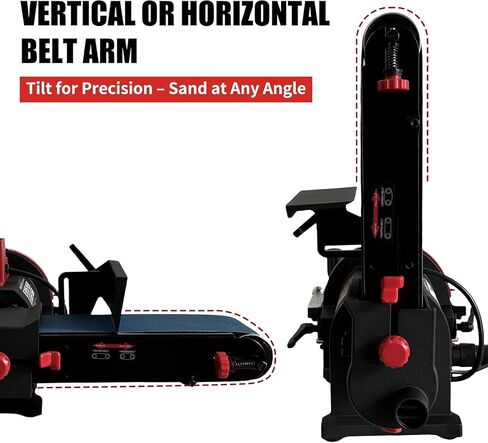 BUCKTOOL Pro 1HP Bench Belt Sander for Metal Working, 4 x 36 in Belt and 8 in Disc Sander with 1HP Direct-drive Motor, Benchtop for Metalworking, BD4801-M | Belt Disc Sander with Direct Drive,2161FPM,3450RPM,Knife Grinding Jig,Removable Dust Port,Quick Be in Kuwait