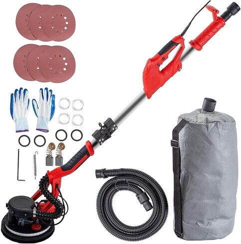 VEVOR Drywall Sander 850W, Electric Drywall Sander Variable Speed 800-1750 RPM, Foldable Sheetrock Sander with Telescope Handle, Electric Sander with LED Strip Light and Vacuum Bag, Wall Sander in Kuwait