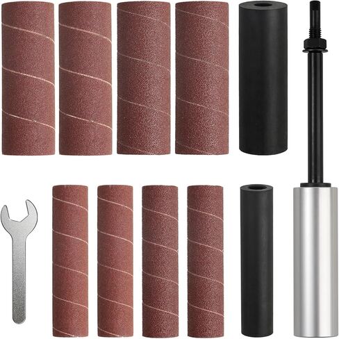 Hand-Held Drum Spindle Sande For Woodworkingr, Silvery | Rubber Sanding Drum, For Drill in Kuwait