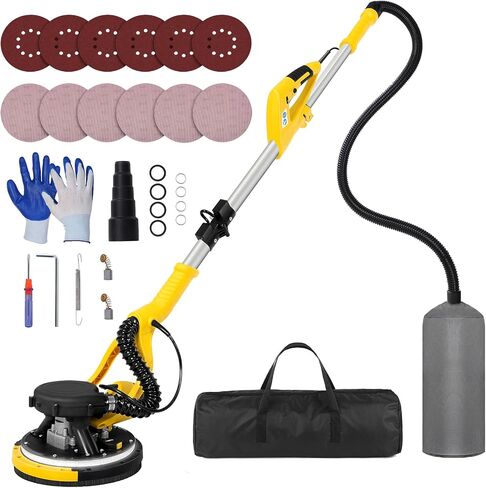 Drywall Sander Tool, KUPERIA 8.5 Amp Popcorn Ceiling Removal Tool with 7 Variable Speed 800-1800RPM, Electric Drywall Sander with Extendable Handle, LED Light,6 Basic Sand Paper & 6 Grid Sandpaper in Kuwait