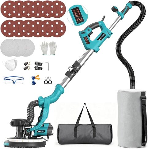 Drywall Sander with Vacuum Dust Collector, 1000W Popcorn Ceiling Removal Tool, Electric Drywall Sander with Digital Display Screen 9 Variable Speed 800-2100RPM, Foldable & Extendable Handle in Kuwait