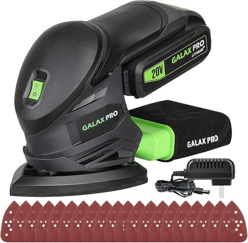 GALAX PRO 250W 2-in-1 Sheet Sanders/Detail Sanders, 6000-12000 RPM 6 Variable Speed Multi-Function Sander with Dust Box, Electric Sander for Sanding Metal and Polishing Wood, Includes 12 Sandpaper in Kuwait