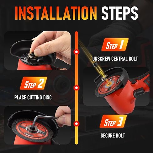 TEENO Cordless Angle Grinder Kit, 19,500 RPM Mini Electric Angle Grinding Tool with 2 pcs 16.8V 2000mAh Batteries and 6 Cutting Discs, 3-Inch Handheld Grinder for Metal/Wood Cutting and Grinding in Kuwait