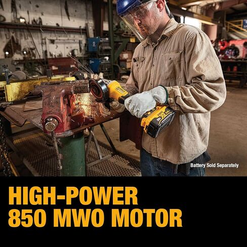 DEWALT 20V MAX* Angle Grinder Tool Cordless Brushless, 4 1/2 Inch, with Paddle Switch and Kickback Brake, Tool Only (DCG413B) | 9000 Rpm, Paddle Switch with Kickback Brake, Includes Side Handle and Guard, Battery and Charger Sold Separately in Kuwait