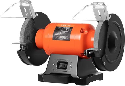 VEVOR Bench Grinder, 8-inch Single Speed, 3450RPM High-Speed Table Grinders with 750W 6.2A 1.0Hp Induction Motor, 36/60-Grit Grinding Wheel & Adjustable Eye Shield for Fast Sharpening Grinding in Kuwait
