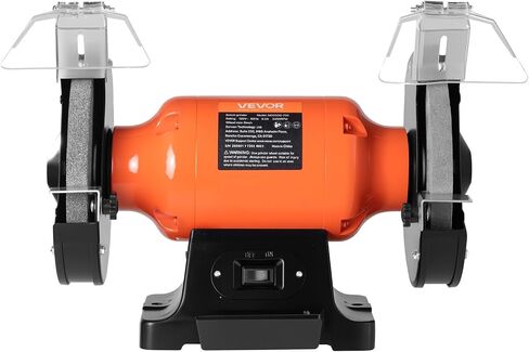 VEVOR Bench Grinder, 8-inch Single Speed, 3450RPM High-Speed Table Grinders with 750W 6.2A 1.0Hp Induction Motor, 36/60-Grit Grinding Wheel & Adjustable Eye Shield for Fast Sharpening Grinding in Kuwait
