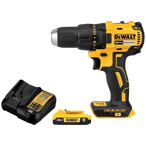 DEWALT 20V MAX Cordless Drill Driver Set, Electric Drill, Brushless 1/2 In 2 Speed, 2.0 Ah Battery and Charger Included, LED Light (DCD777D1) in Kuwait