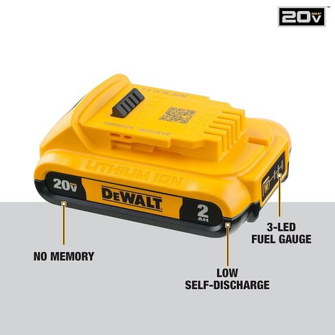 DEWALT 20V MAX Cordless Drill Driver Set, Electric Drill, Brushless 1/2 In 2 Speed, 2.0 Ah Battery and Charger Included, LED Light (DCD777D1) in Kuwait