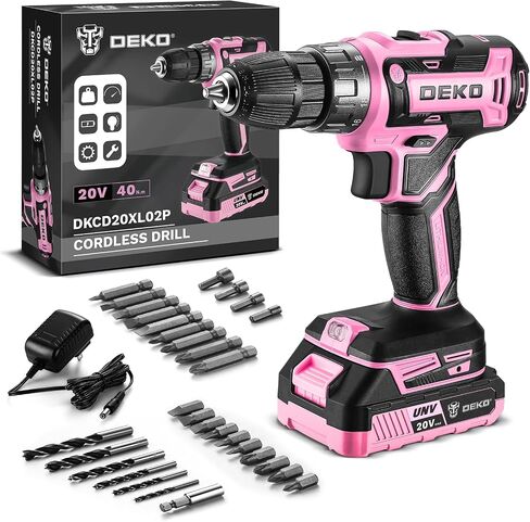 Power Drill Cordless: DEKOPRO Cordless Drill 20V Electric Power Drills Set Tool Drills Cord-less Set with Battery and Charger in Kuwait