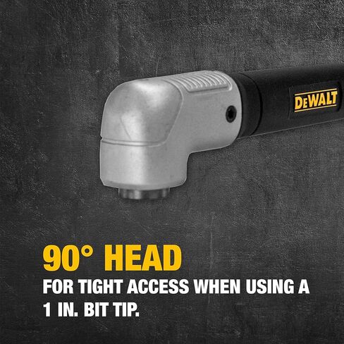 DEWALT Impact Ready 1.5 in Right Angle Drill Attachment, Magnetic Compact Ergonomic 90 Degree Drill Adapter (DWARA120) | Compact 1.5 in Footprint, Metal-Gear Case, Impact-Rated, Fits 1/4 in Internal-Hex Drivers, Magnetic Fastener Retention in Kuwait