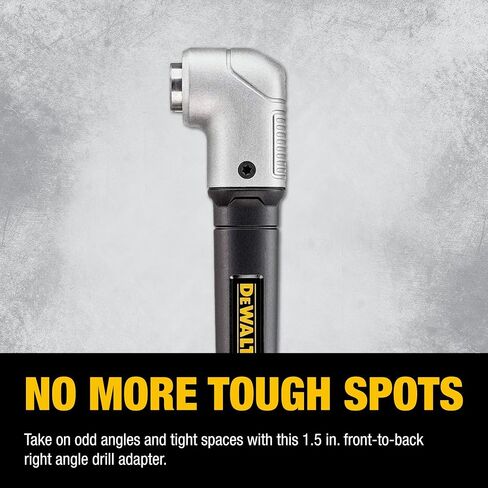 DEWALT Impact Ready 1.5 in Right Angle Drill Attachment, Magnetic Compact Ergonomic 90 Degree Drill Adapter (DWARA120) | Compact 1.5 in Footprint, Metal-Gear Case, Impact-Rated, Fits 1/4 in Internal-Hex Drivers, Magnetic Fastener Retention in Kuwait